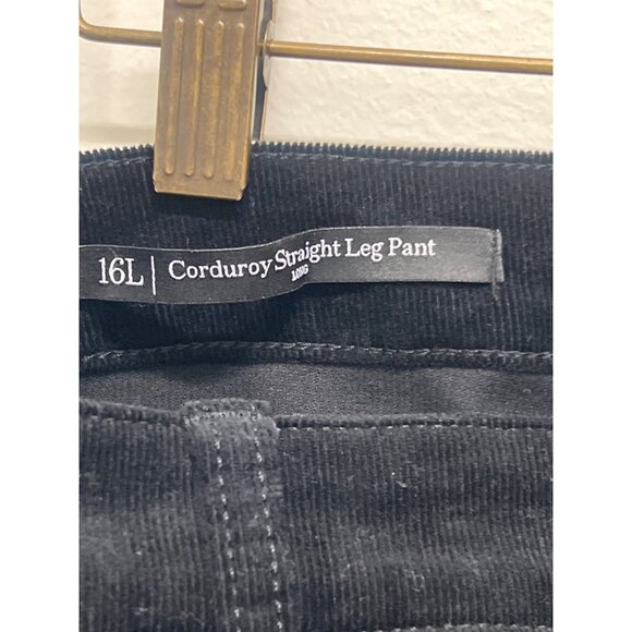 NWT Talbots Womens 16 Long Black Corduroy Straight Leg Pants - Picture 5 of 7